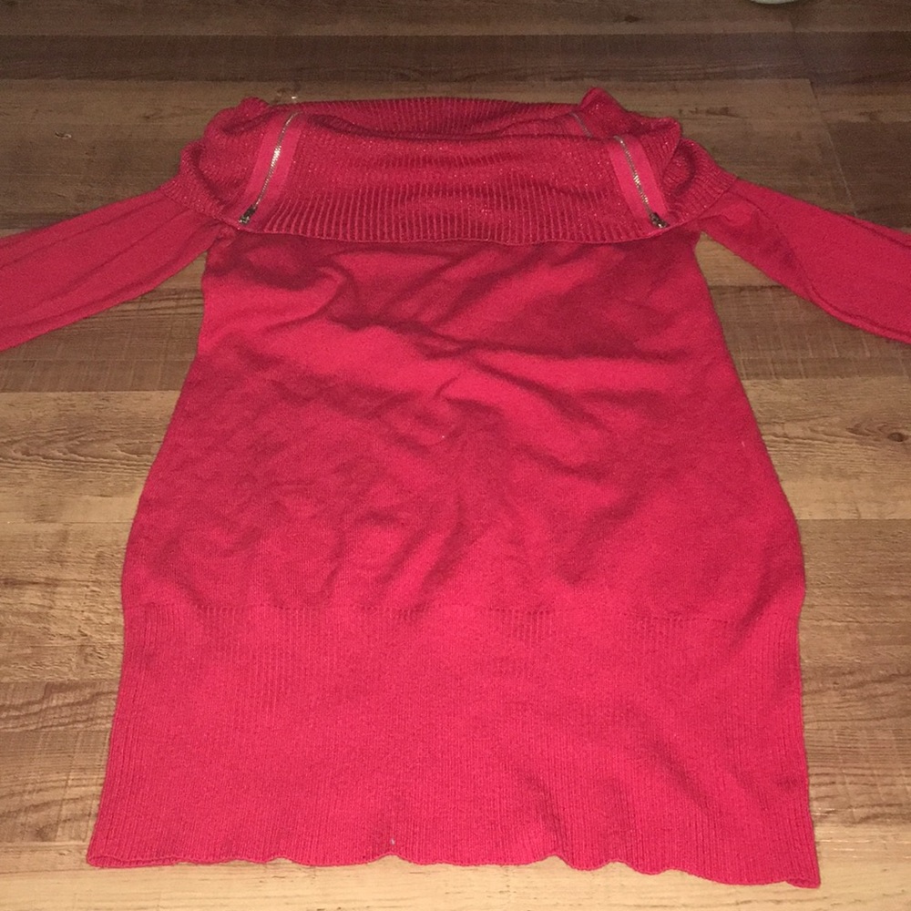 Red sweater dress